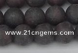 CGA673 15.5 inches 10mm round matte red garnet beads wholesale