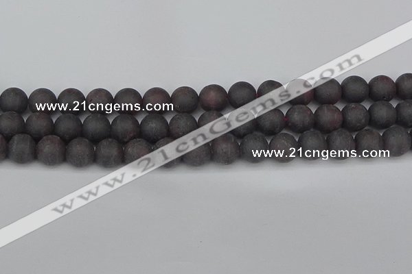 CGA673 15.5 inches 10mm round matte red garnet beads wholesale
