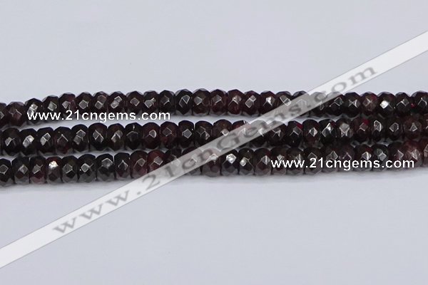 CGA679 15.5 inches 5*9mm faceted rondelle red garnet beads