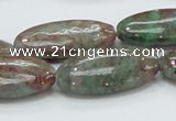 CGA69 15.5 inches 15*30mm horse eye red green garnet gemstone beads