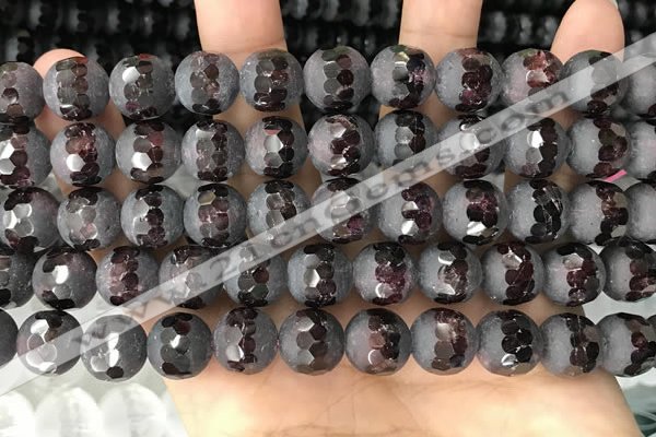 CGA690 15.5 inches 8mm faceted round red garnet beads