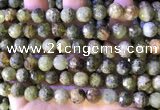 CGA707 15.5 inches 10mm faceted round green garnet beads