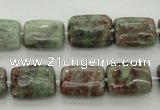 CGA74 15.5 inches 10*14mm rectangle red green garnet gemstone beads