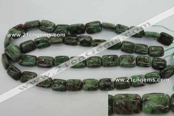 CGA75 15.5 inches 12*16mm rectangle red green garnet gemstone beads