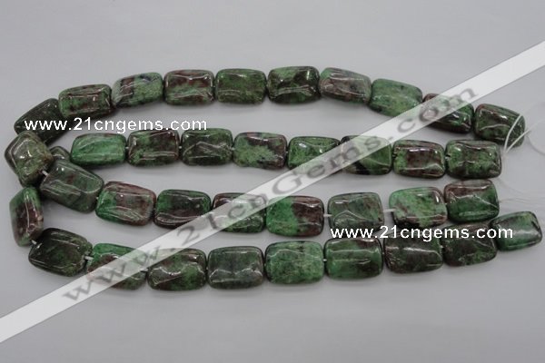 CGA77 15.5 inches 15*20mm rectangle red green garnet gemstone beads