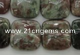 CGA81 15.5 inches 20*20mm square red green garnet gemstone beads