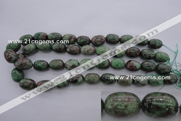 CGA85 15.5 inches 13*18mm egg-shaped red green garnet gemstone beads