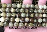 CGA868 15 inches 10mm round green garnet gemstone beads