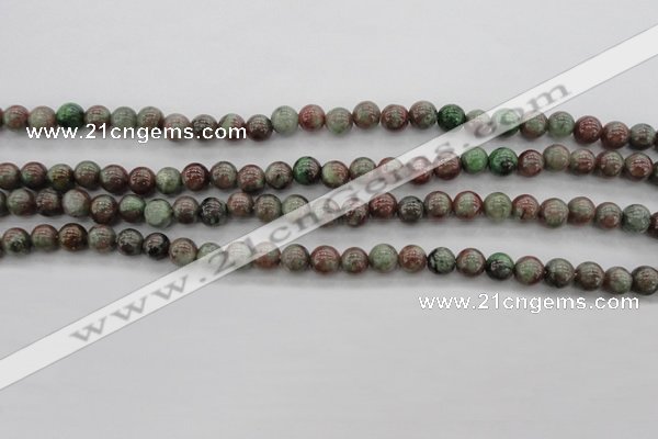 CGA87 15.5 inches 6mm round red green garnet gemstone beads