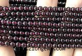 CGA871 15 inches 4mm round red garnet beads wholesale