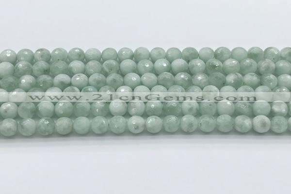 CGA912 15.5 inches 8mm faceted round green angel skin beads wholesale