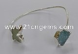 CGB1022 13*18mm - 15*20mm freeform & butterfly druzy agate bangles