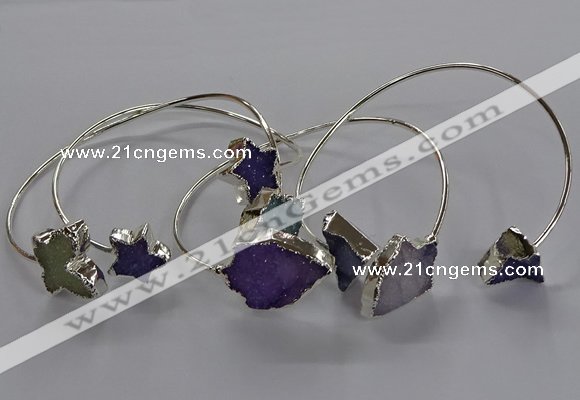 CGB1026 10*12mm - 18*25mm freeform druzy agate bangles