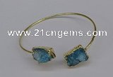 CGB1034 8*18mm - 10*20mm freeform druzy agate bangles