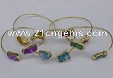 CGB1038 8*18mm - 10*20mm freeform druzy agate bangles