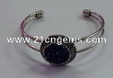 CGB1514 25mm coin plated druzy agate bangles wholesale