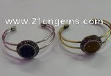 CGB1517 25mm coin plated druzy agate bangles wholesale