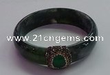 CGB1526 Outer diameter 65mm fashion moss agate & chalcedony bangles