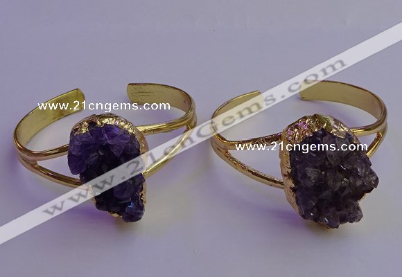 CGB2008 20*30mm - 25*30mm freeform druzy amethyst bangles