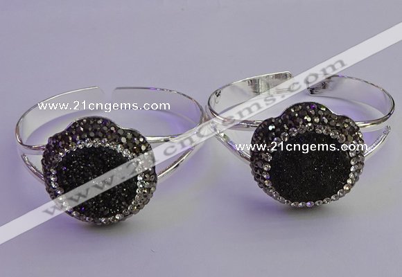 CGB2012 30mm flower druzy agate gemstone bangles wholesale