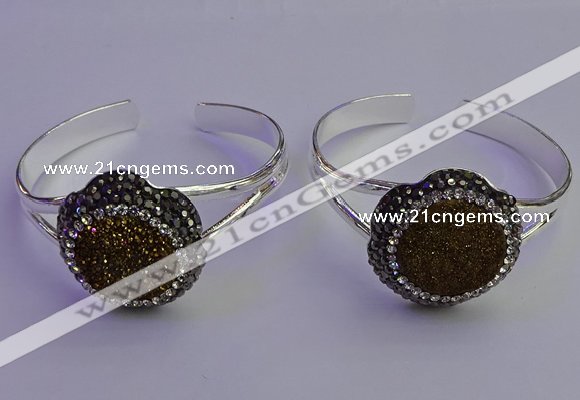 CGB2014 30mm flower druzy agate gemstone bangles wholesale