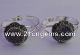 CGB2016 30mm flower druzy agate gemstone bangles wholesale