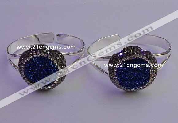 CGB2017 30mm flower druzy agate gemstone bangles wholesale