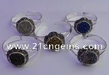 CGB2018 30mm flower druzy agate gemstone bangles wholesale