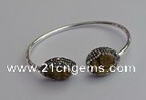 CGB2022 16*20mm freeform plated druzy agate bangles wholesale