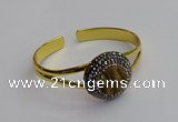 CGB2029 25mm coin plated druzy agate bangles wholesale