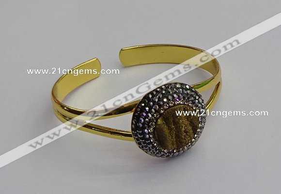 CGB2029 25mm coin plated druzy agate bangles wholesale