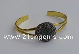 CGB2031 25mm coin plated druzy agate bangles wholesale