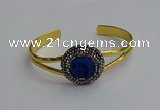 CGB2033 25mm coin plated druzy agate bangles wholesale