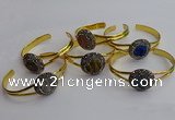 CGB2035 25mm coin plated druzy agate bangles wholesale