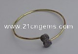 CGB2040 10mm coin plated druzy agate gemstone bangles wholesale