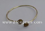 CGB2041 10mm coin plated druzy agate gemstone bangles wholesale
