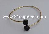 CGB2047 10mm coin plated druzy agate gemstone bangles wholesale