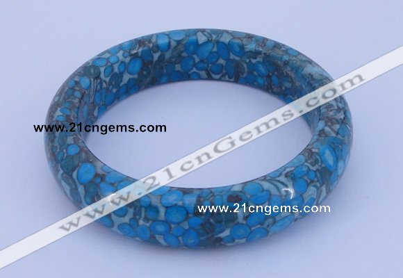 CGB209 Inner diameter 60mm fashion flower turquoise gemstone bangle