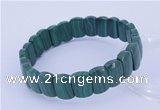 CGB224 7 inches 8*12mm rectangle natural malachite gemstone bracelets