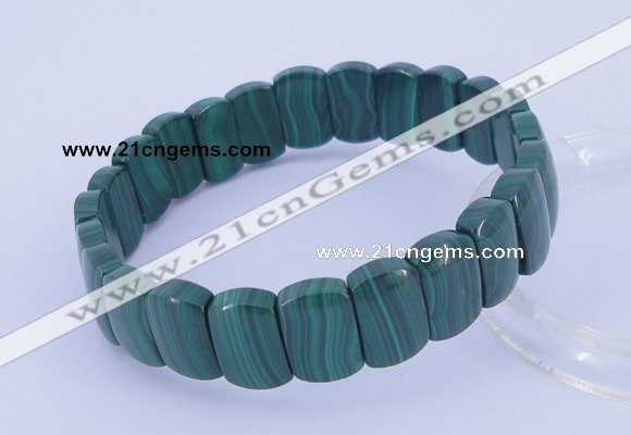 CGB224 7 inches 8*12mm rectangle natural malachite gemstone bracelets