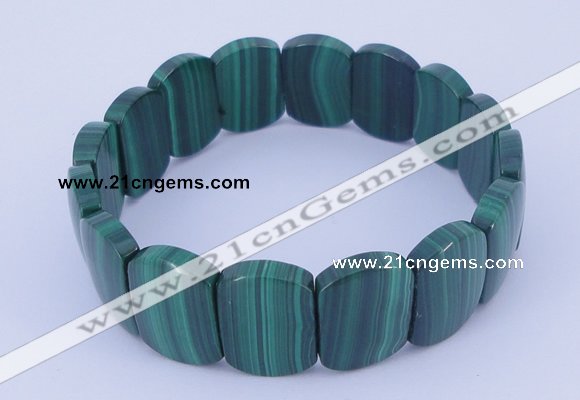 CGB225 7 inches 11*16mm rectangle natural malachite gemstone bracelets