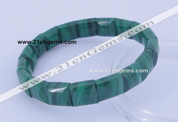 CGB226 7 inches 10*10mm square natural malachite gemstone bracelets