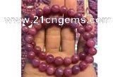 CGB2501 7.5 inches 7mm round ruby gemstone beaded bracelets