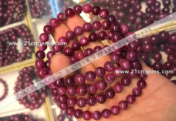 CGB2510 7.5 inches 6mm round ruby zoisite beaded bracelets