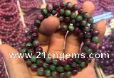 CGB2518 7.5 inches 7mm round ruby zoisite beaded bracelets