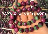 CGB2523 7.5 inches 12mm round ruby zoisite beaded bracelets