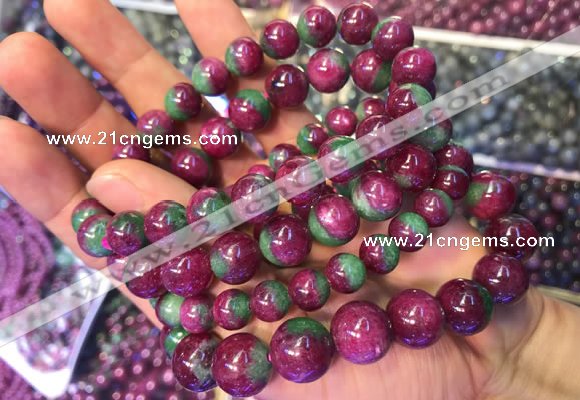 CGB2530 7.5 inches 12mm round ruby zoisite beaded bracelets