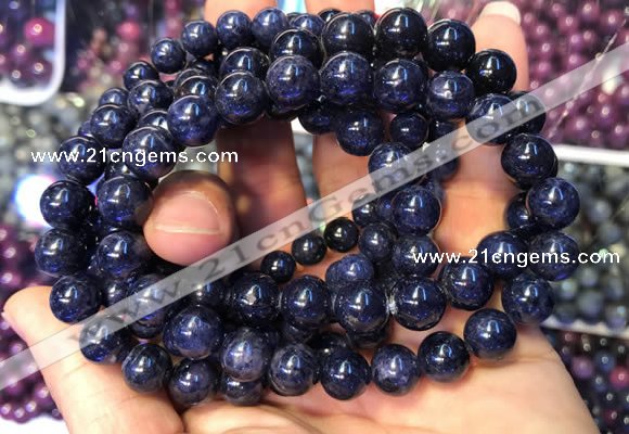 CGB2536 7.5 inches 11mm round sapphire gemstone beaded bracelets