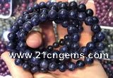 CGB2537 7.5 inches 13mm round sapphire gemstone beaded bracelets