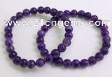 CGB2551 7.5 inches 7mm round charoite gemstone beaded bracelets